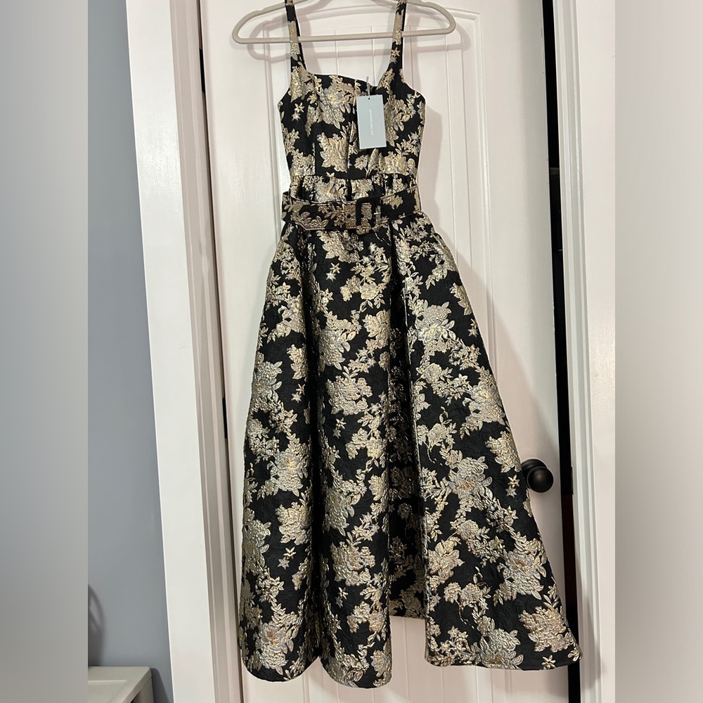 Jacquard A-line Midi Dress